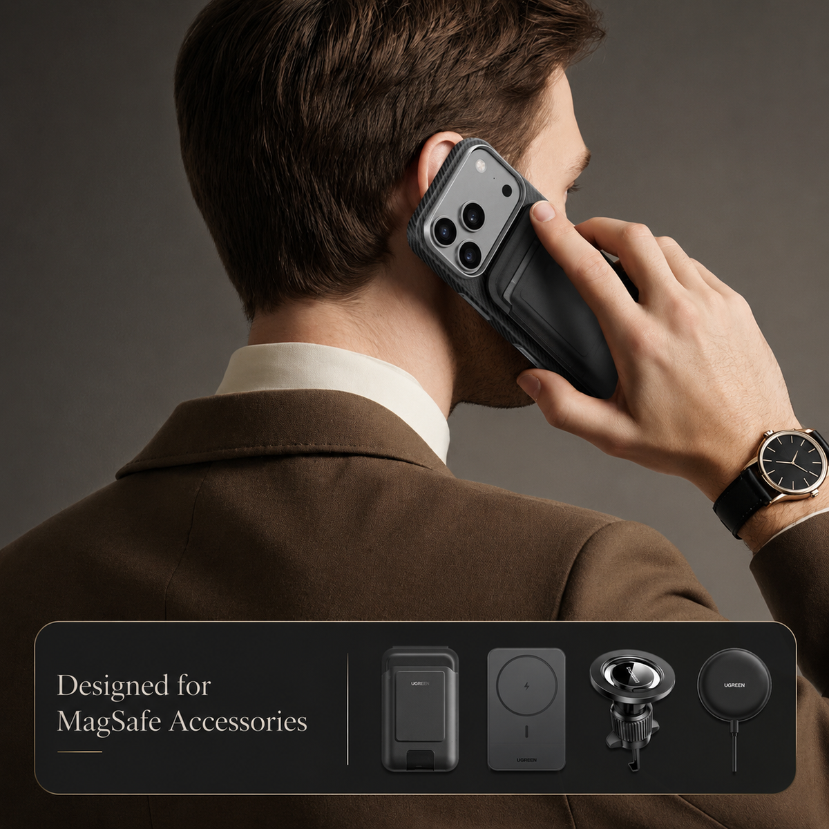 Premium iPhone Case Aramid Fiber Slim Hard Cover Military Grade Shockproof Matte Black Durable Protection