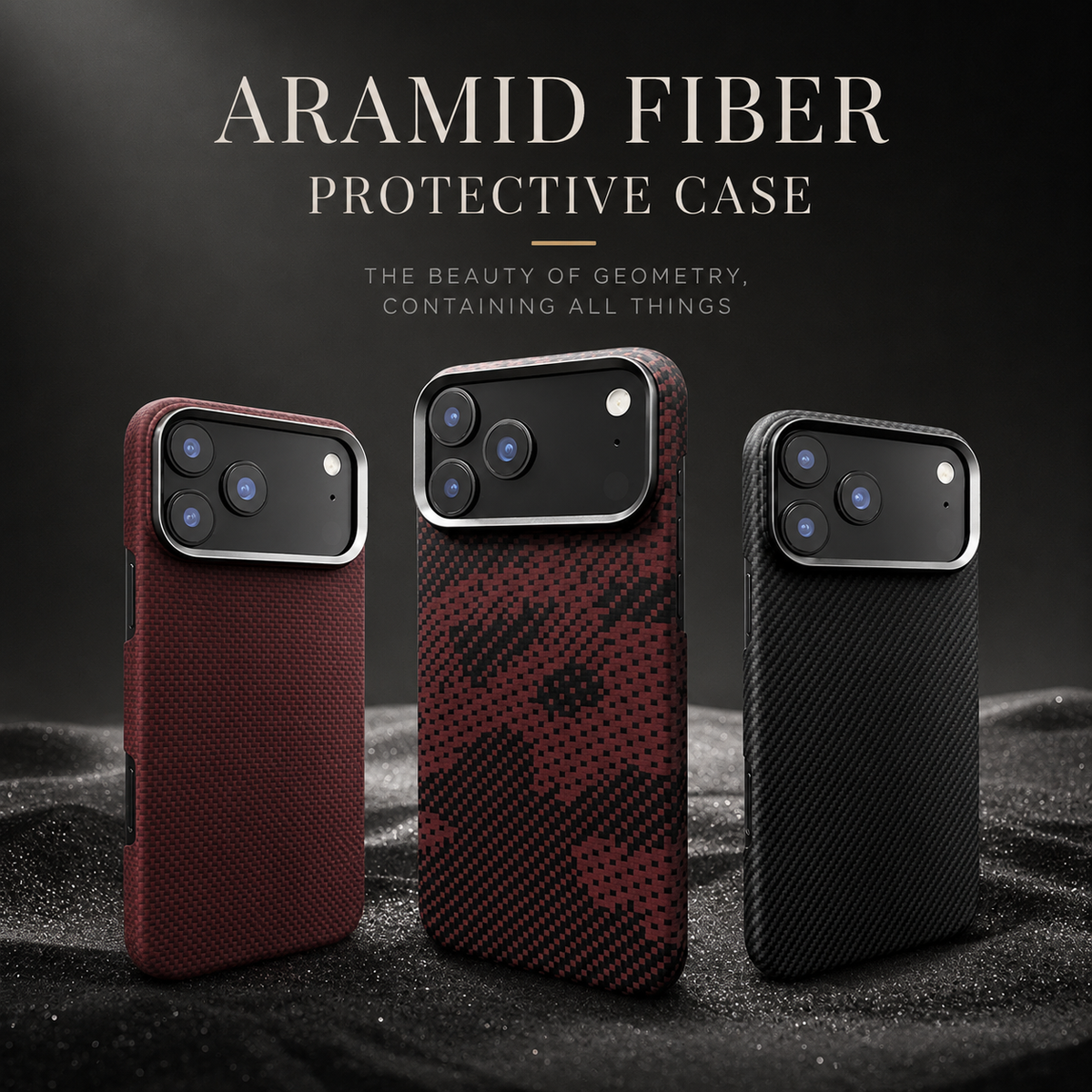 Premium iPhone Case Aramid Kevlar Carbon Fiber Cover MagSafe Compatible Ultra Slim Shockproof Protective Case