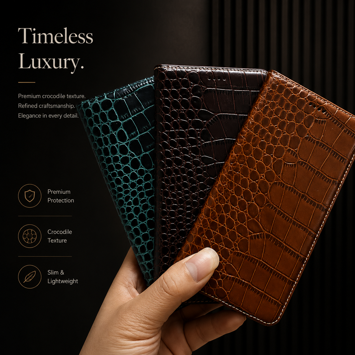 Premium iPhone Case Business Flip Wallet Genuine Leather Cover with Kickstand Magnetic Full Protection Anti Scratch Non Slip Design