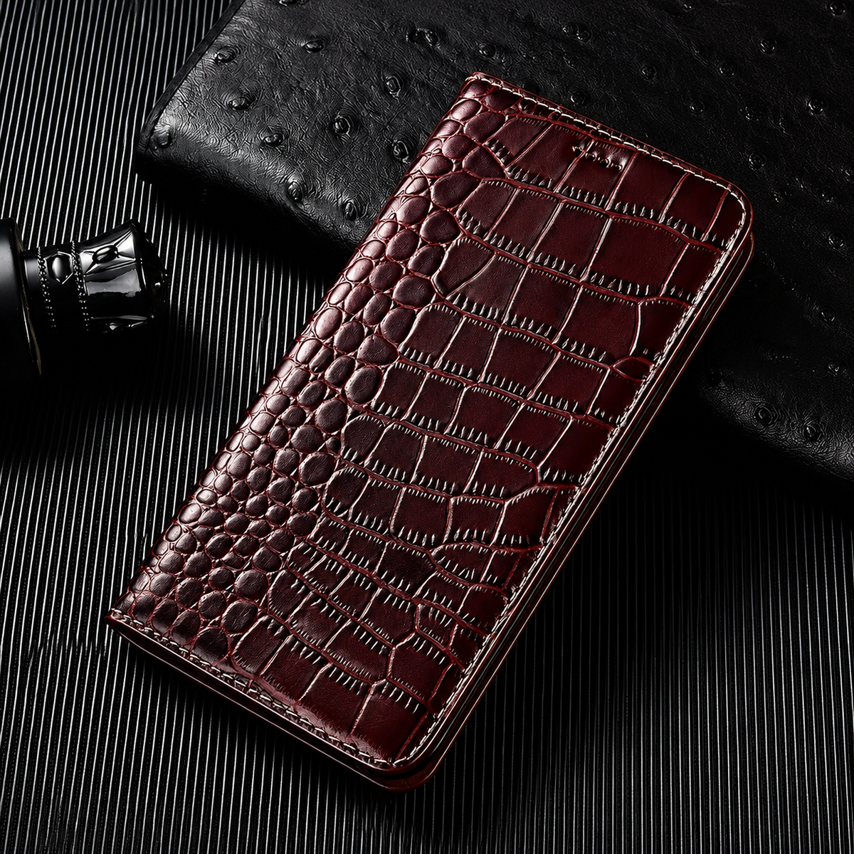 Premium iPhone Case Business Flip Wallet Genuine Leather Cover with Kickstand Magnetic Full Protection Anti Scratch Non Slip Design