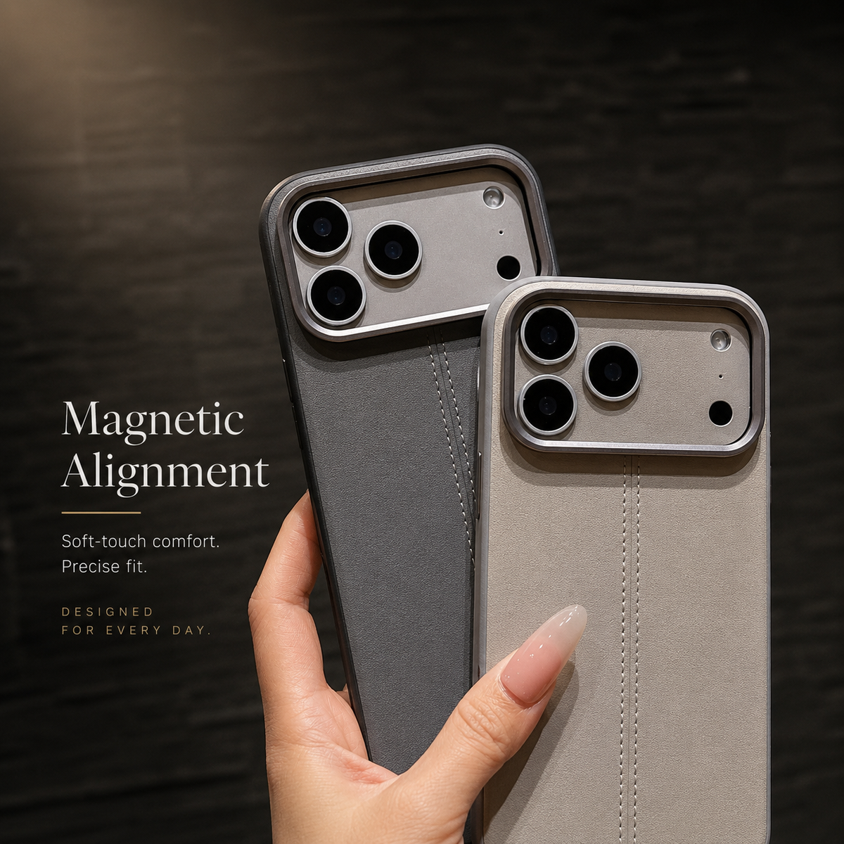 Premium iPhone Case Business Leather MagSafe Magnetic Cover Anti Fall Metal Button Protective Case