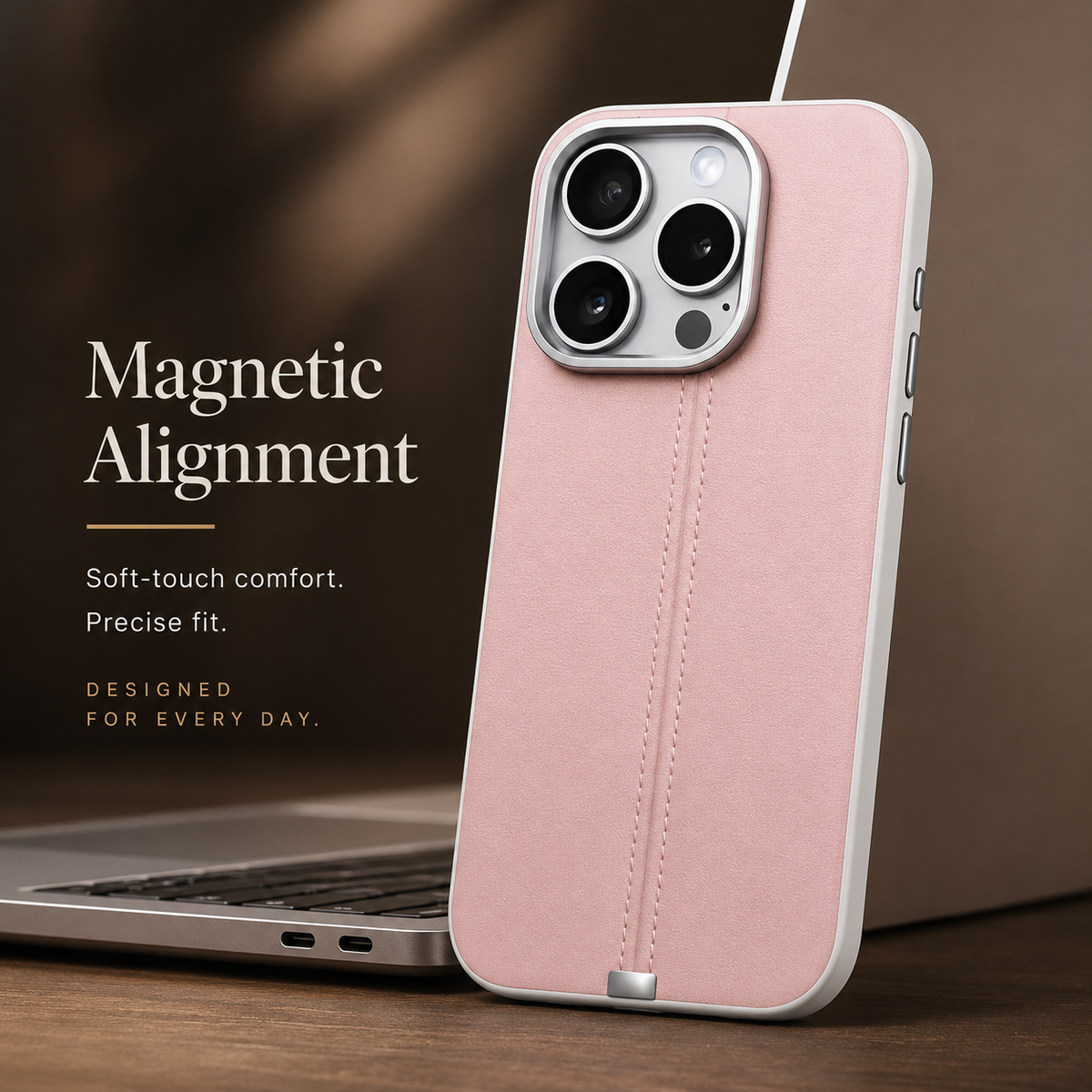 Premium iPhone Case Business Leather MagSafe Magnetic Cover Anti Fall Metal Button Protective Case
