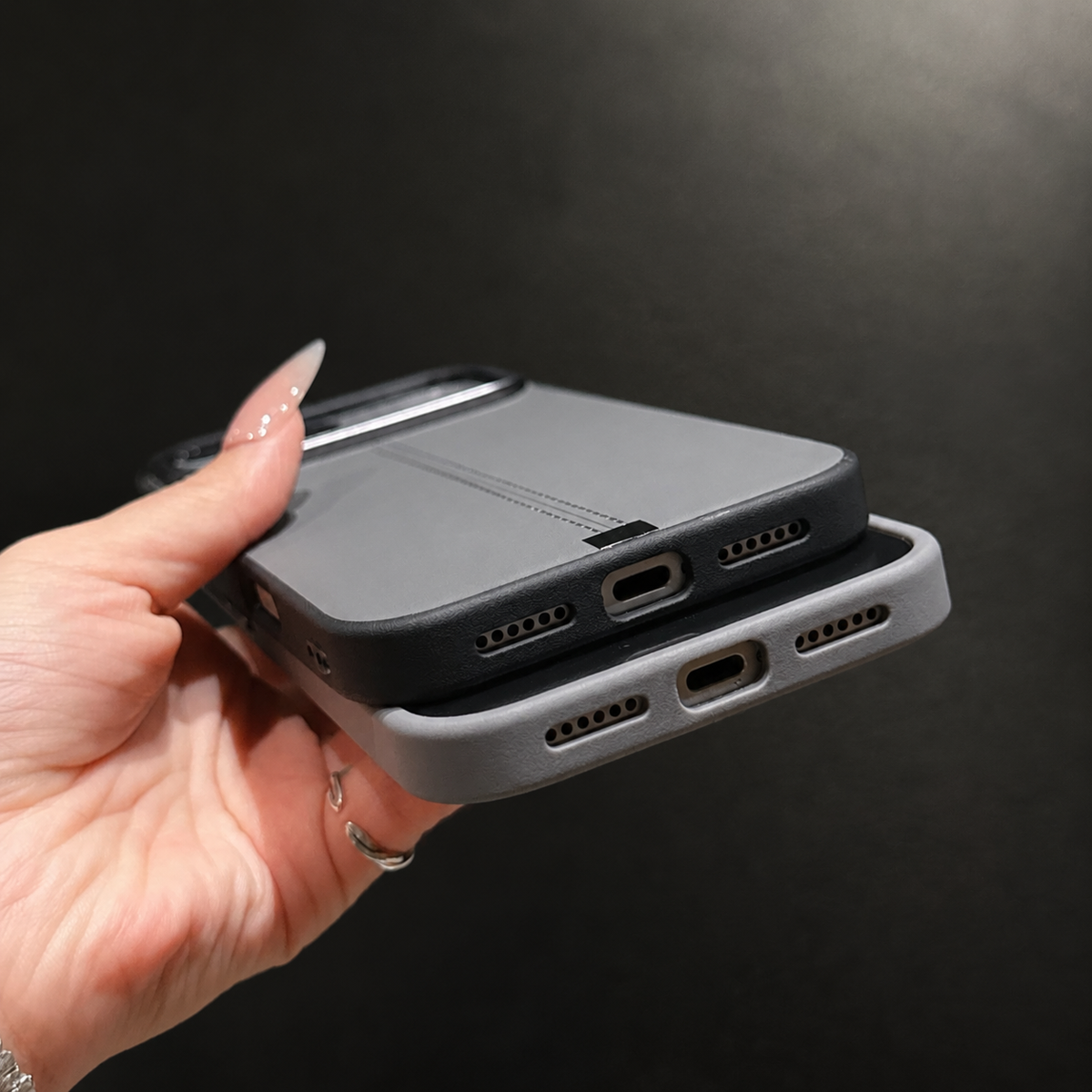 Premium iPhone Case Business Leather MagSafe Magnetic Cover Anti Fall Metal Button Protective Case