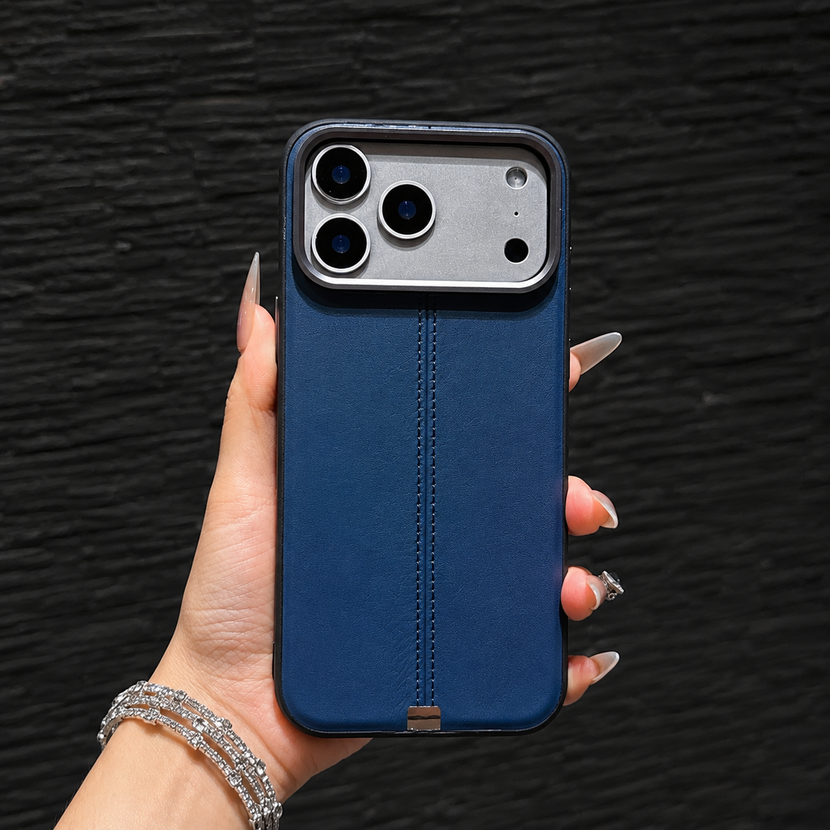 Premium iPhone Case Business Leather MagSafe Magnetic Cover Anti Fall Metal Button Protective Case