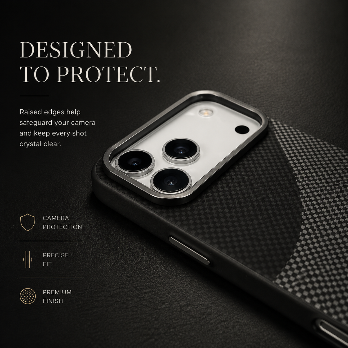 Premium iPhone Case Carbon Fiber Texture MagSafe Armor Cover Alloy Lens Protection Shockproof Non Slip Full Coverage Protective Case