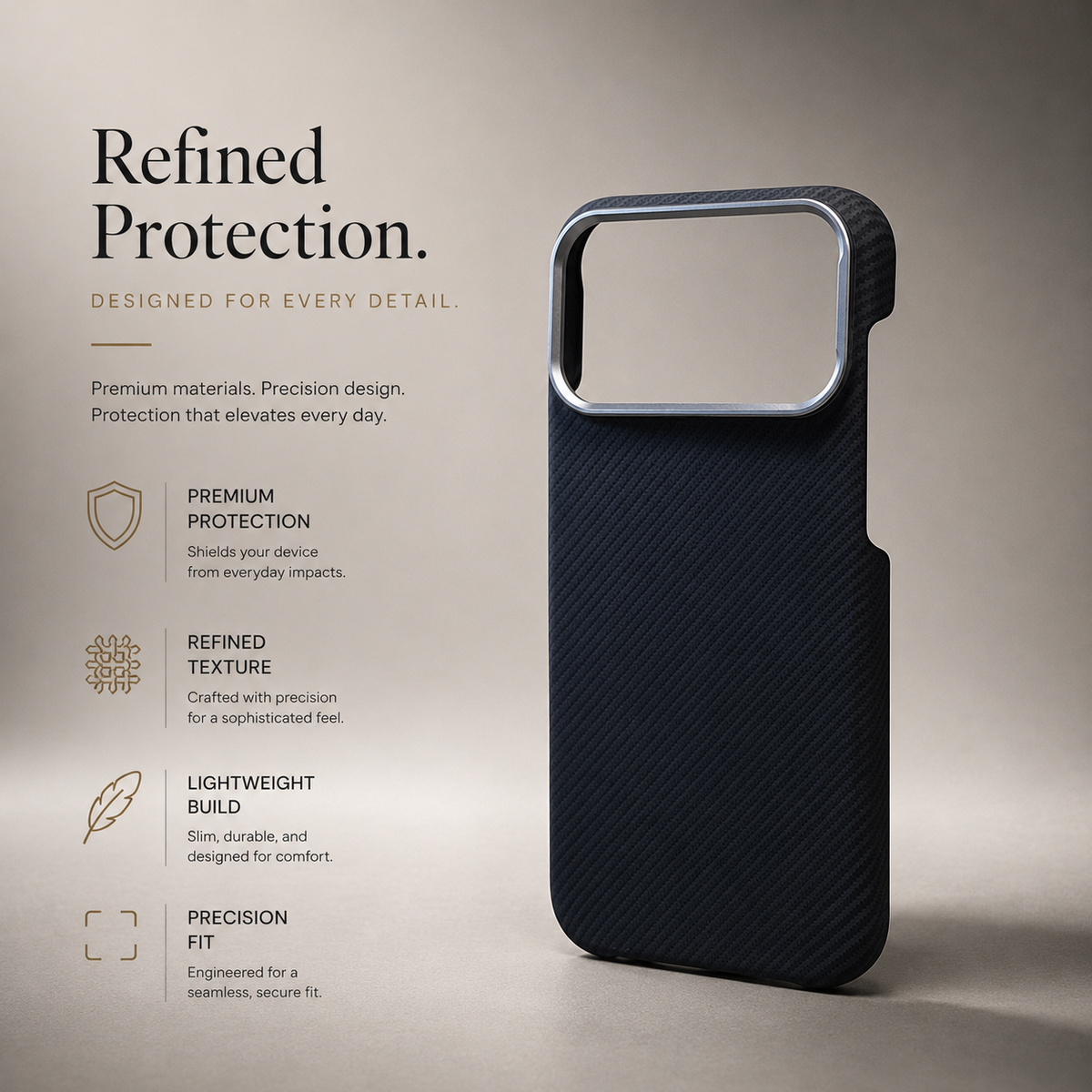 Premium iPhone Case Carbon Fiber Texture Magnetic MagSafe Compatible Shock Absorbing Hybrid Protective Cover