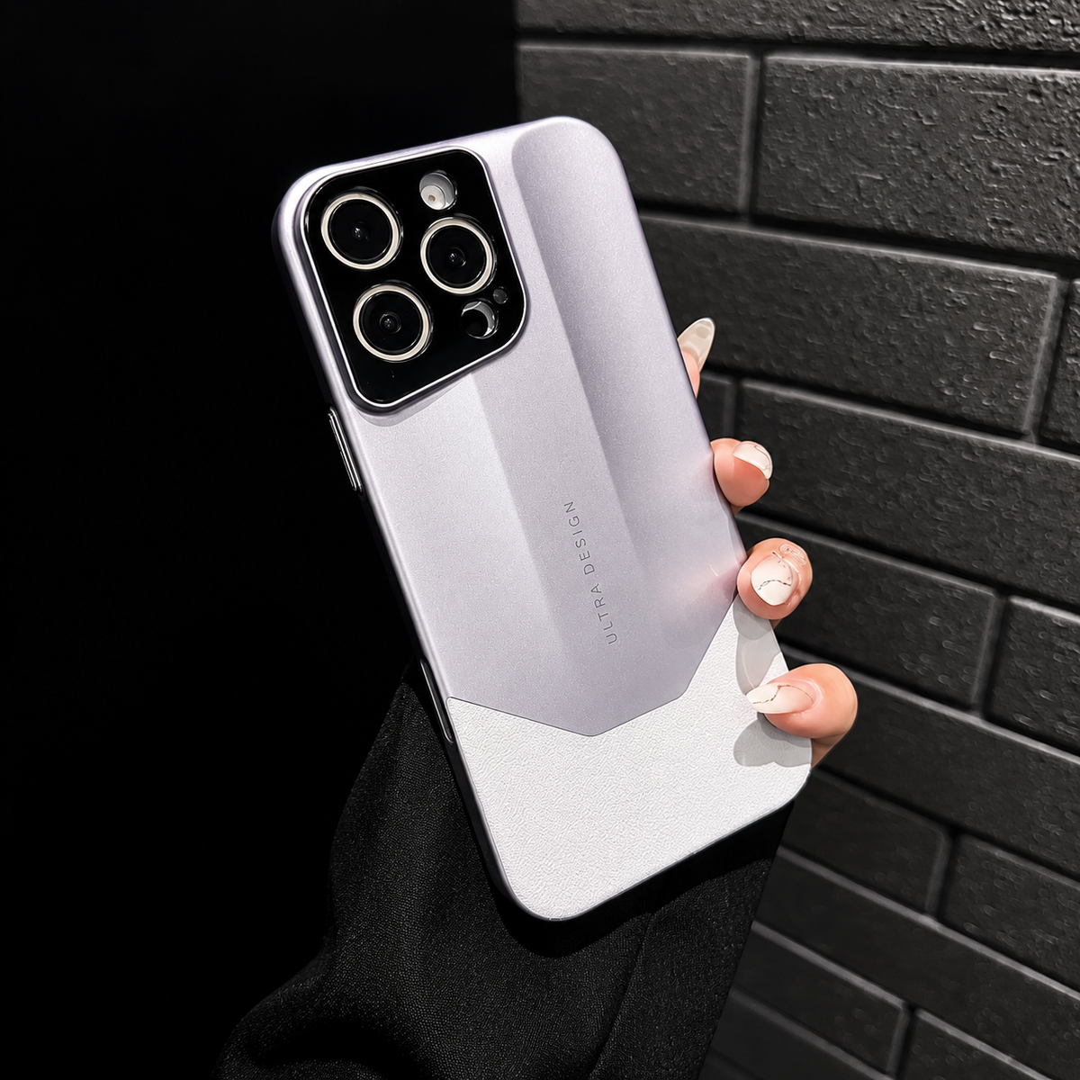 Premium iPhone Case Contrast Color Leather Cover Shockproof PC Hybrid Protective Slim Camera Protection Case