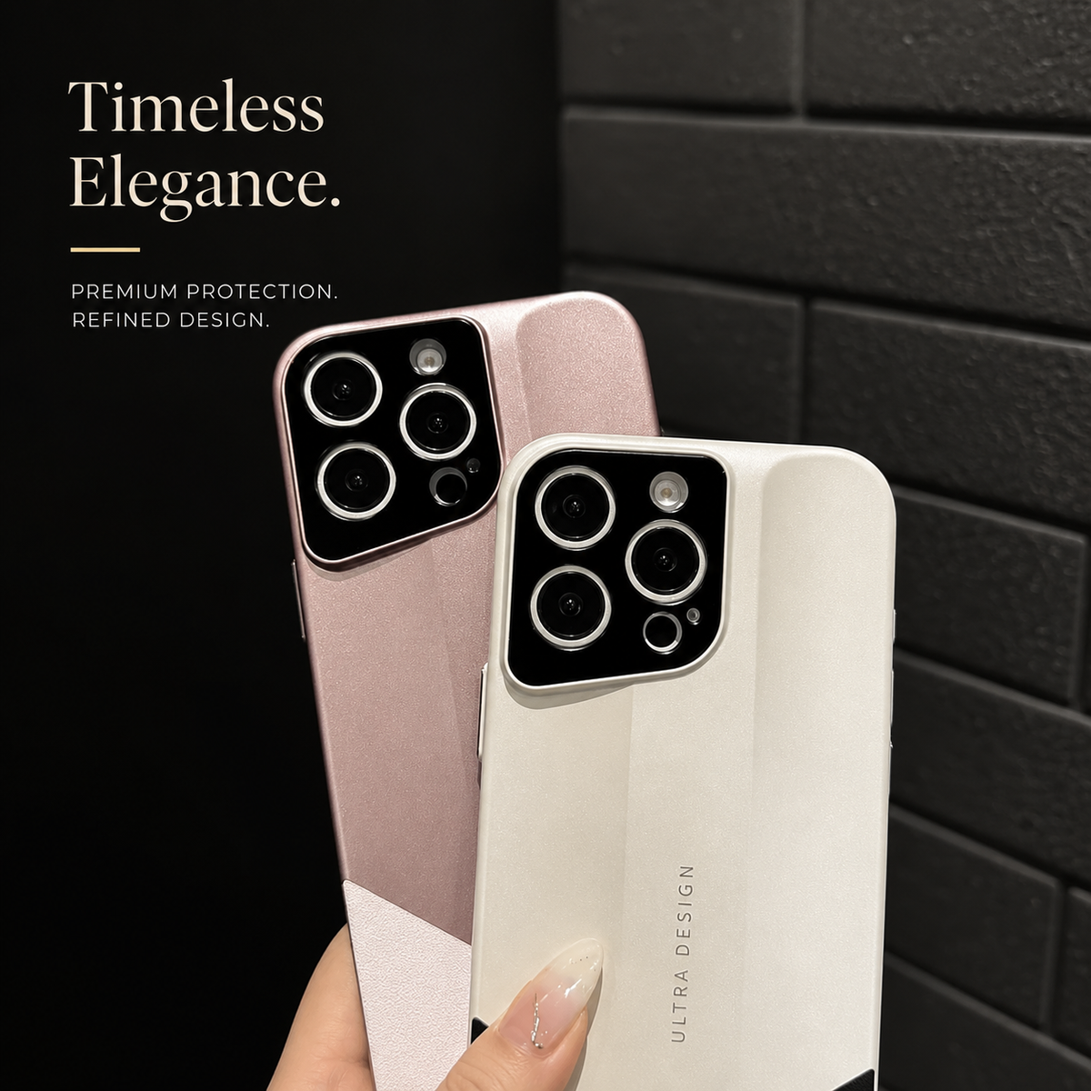 Premium iPhone Case Contrast Color Leather Cover Shockproof PC Hybrid Protective Slim Camera Protection Case