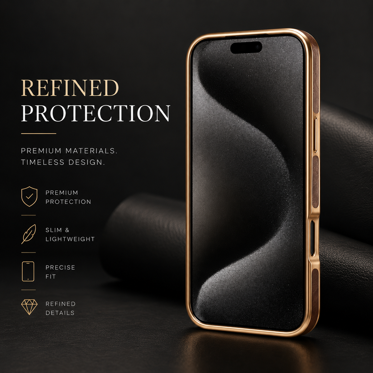 Premium iPhone Case Cowhide Electroplated Leather Cover Heat Resistant Skin Friendly Non Slip Lightweight Protective Design