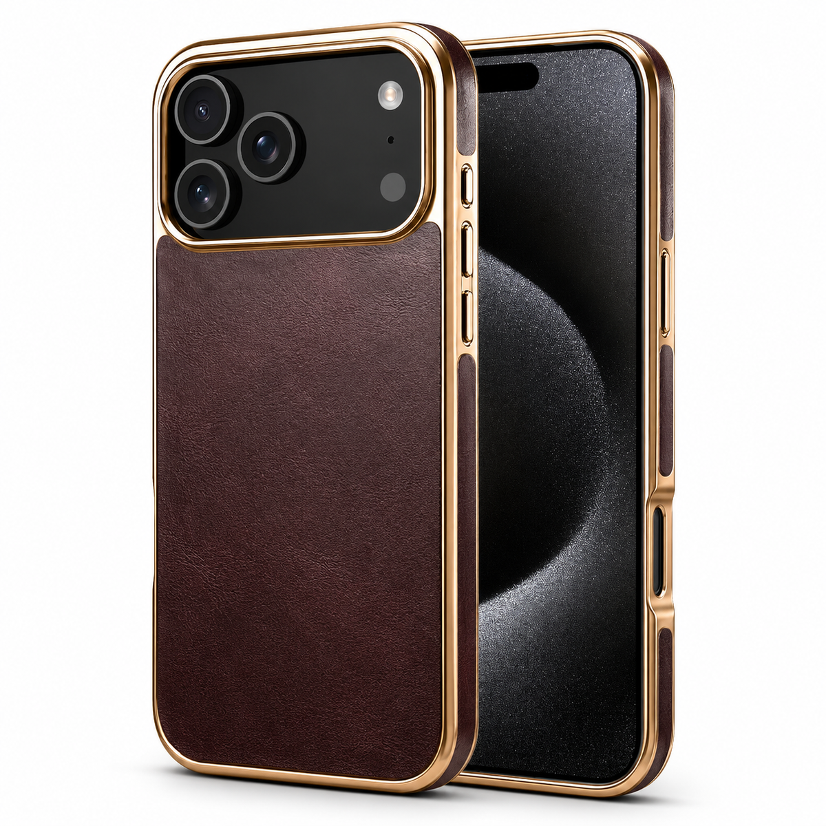 Premium iPhone Case Cowhide Electroplated Leather Cover Heat Resistant Skin Friendly Non Slip Lightweight Protective Design