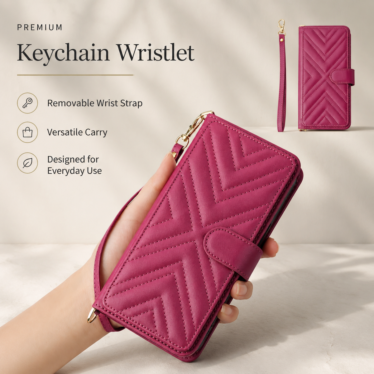 Premium iPhone Case Crossbody Wallet Cover PU Leather Card Holder Shoulder Strap Shockproof Full Protection