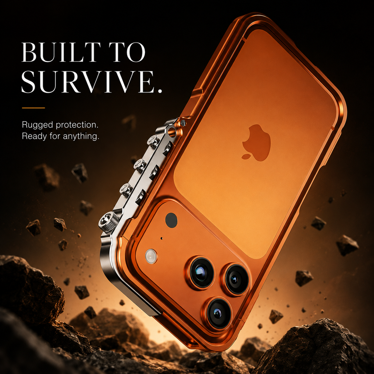 Premium iPhone Case Cyberpunk Aluminum Alloy Mechanical Bumper Shockproof Metal Frame Heavy Duty Drop Protection Design