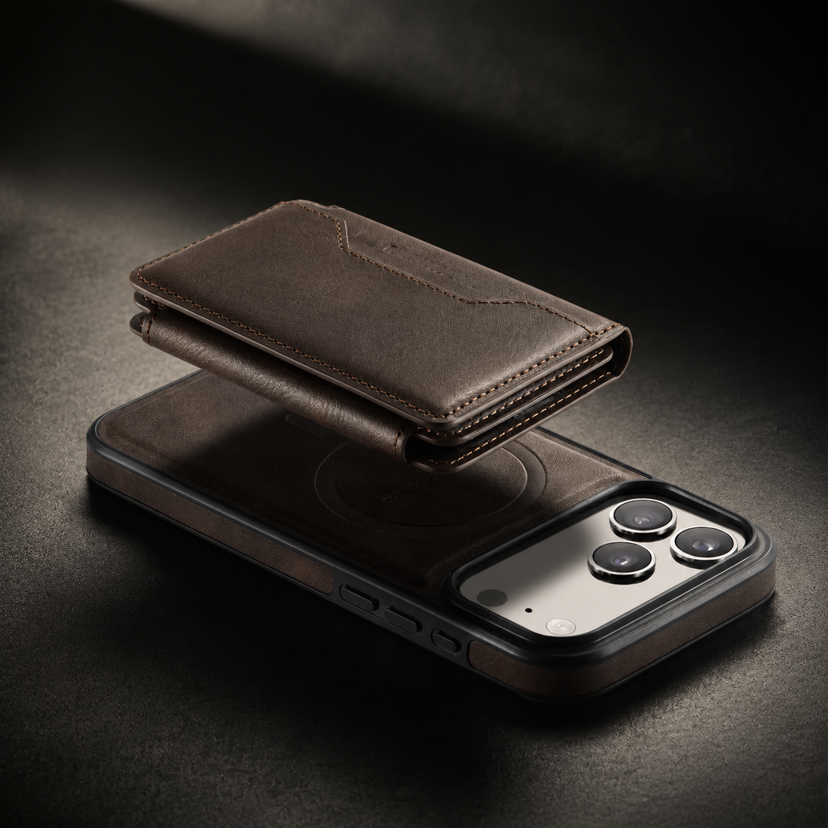 Premium iPhone Case Detachable Magnetic Leather Wallet Cover Card Holder MagSafe Shockproof Scratch Resistant Protection