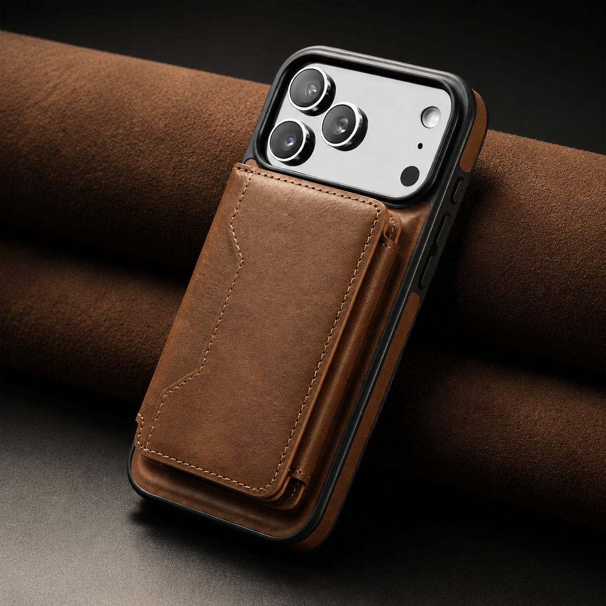 Premium iPhone Case Detachable Magnetic Leather Wallet Cover Card Holder MagSafe Shockproof Scratch Resistant Protection