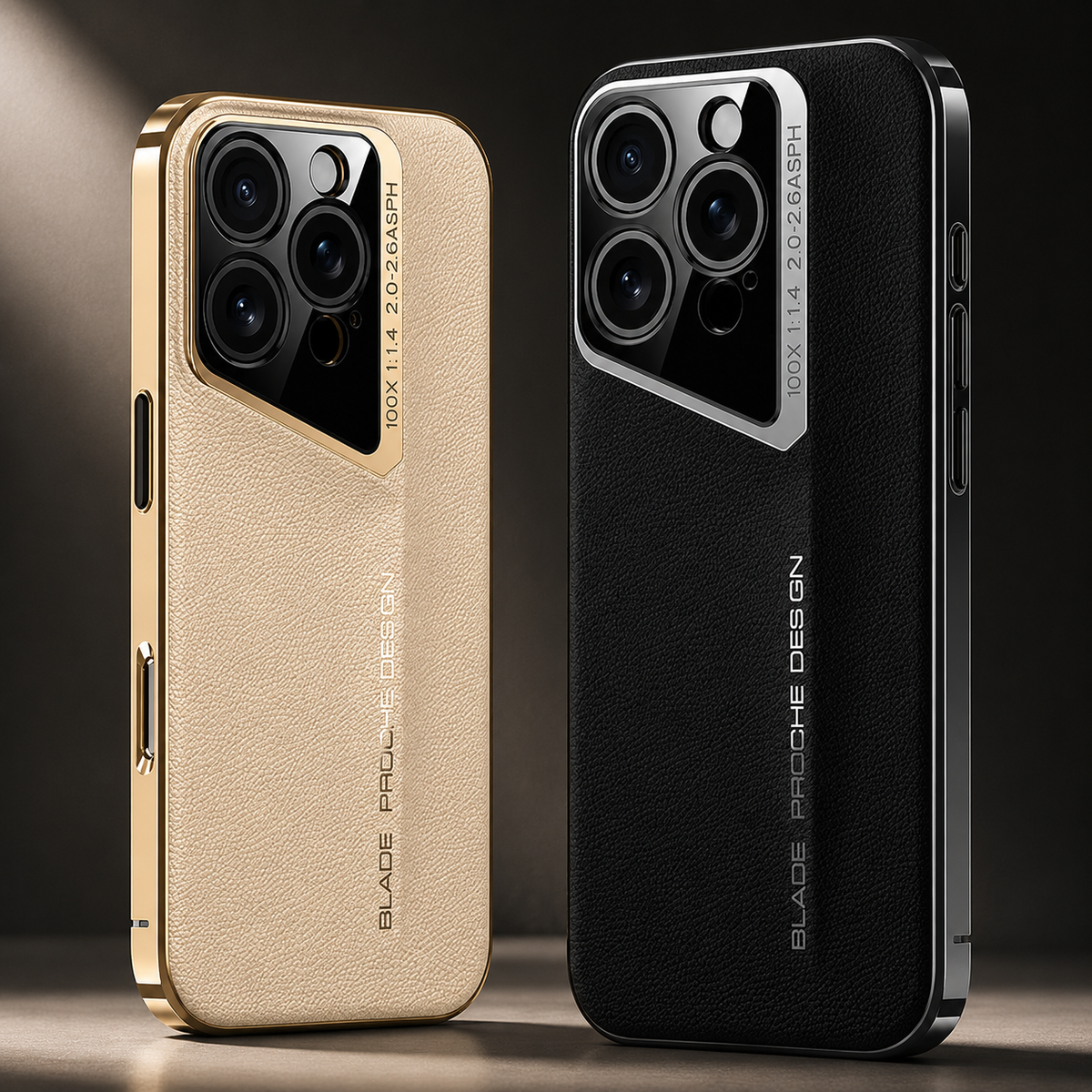 Premium iPhone Case Electroplated Genuine Leather Shockproof Protective Cover Hard Back Slim Design Camera Lens Protection Anti Slip Grip