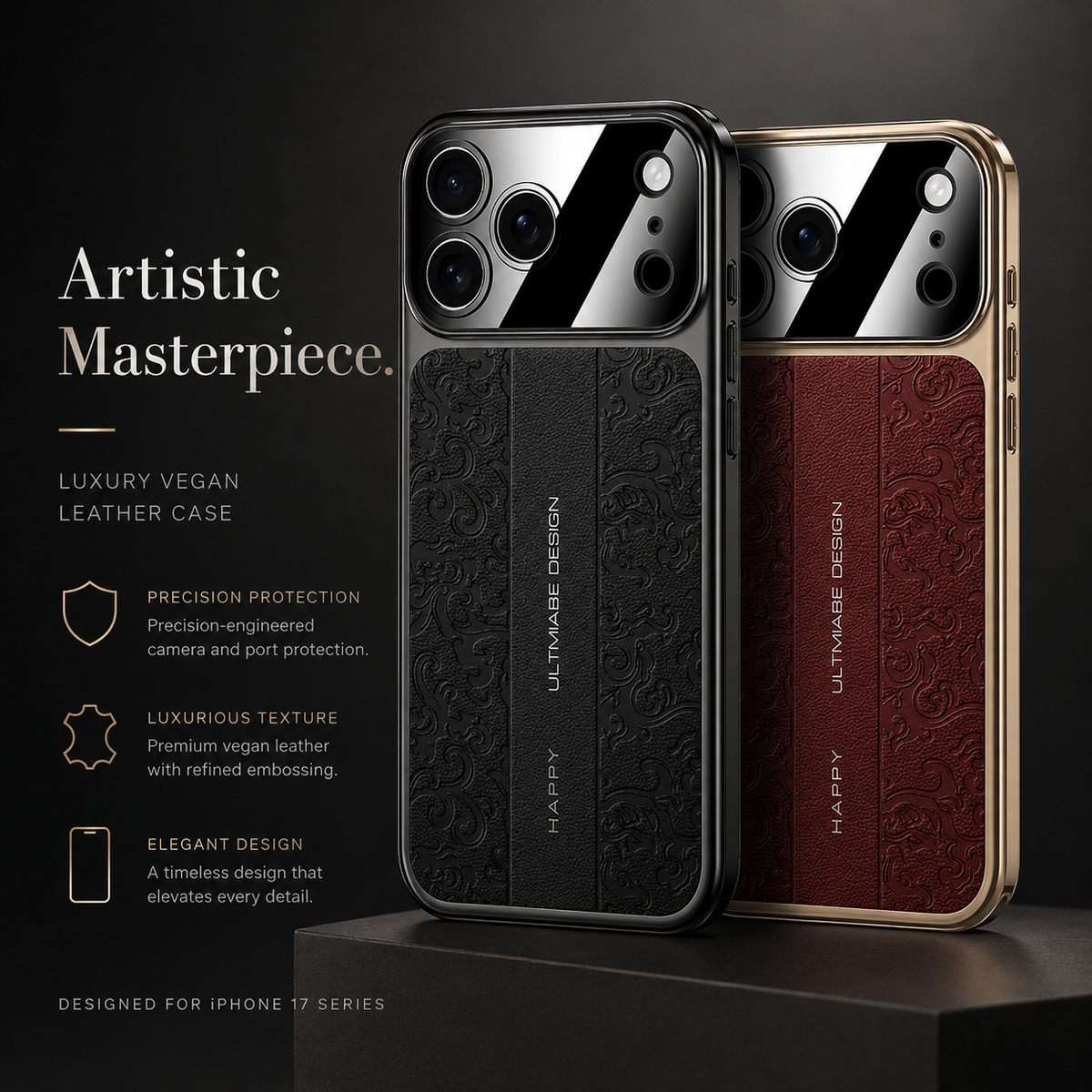 Premium iPhone Case Electroplated Leather Magnetic Soft TPU Dual Layer Protective Cover