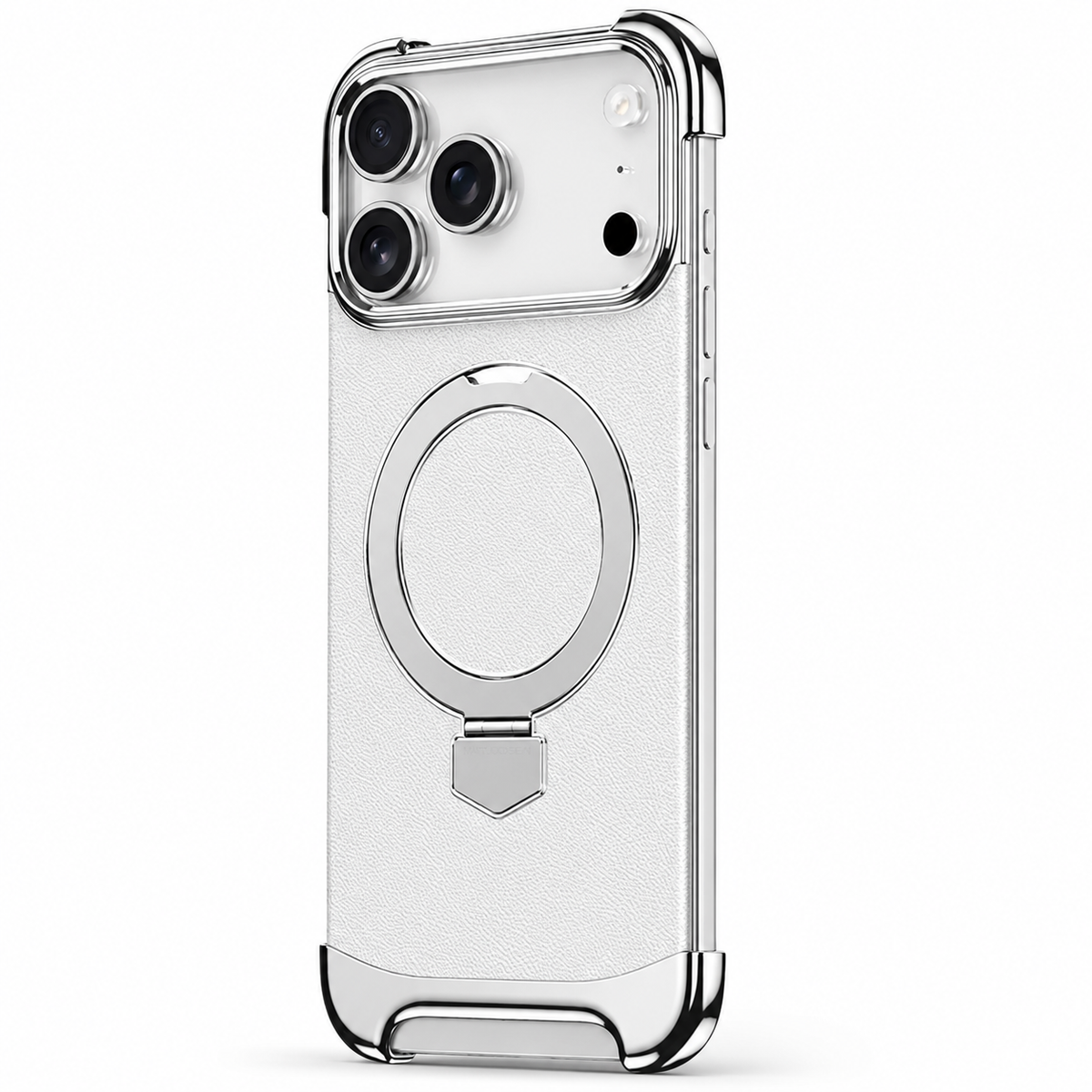 Premium iPhone Case Frameless Magnetic Cover Ultra Thin Leather Back Metal Bumper Stand Shockproof Camera Lens Protection
