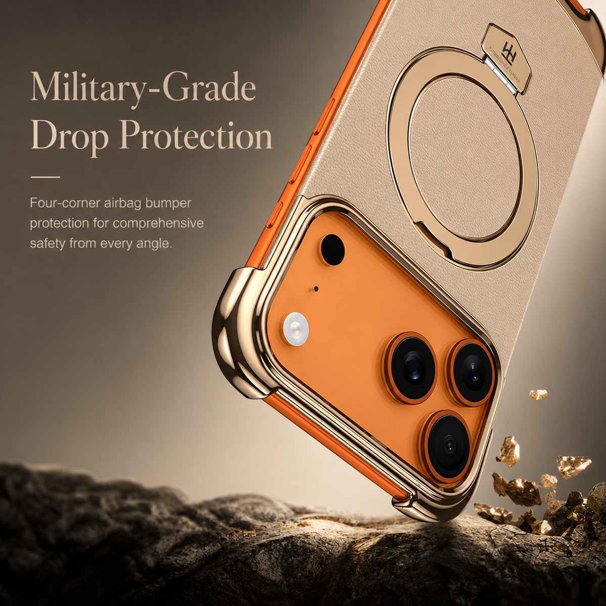 Premium iPhone Case Frameless Magnetic Cover Ultra Thin Leather Back Metal Bumper Stand Shockproof Camera Lens Protection