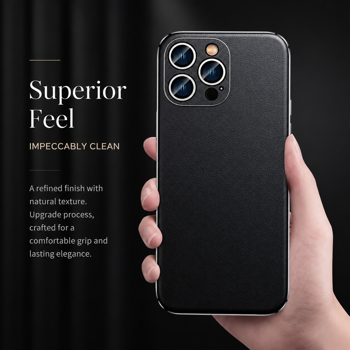 Premium iPhone Case Genuine Cowhide Leather Cover Plating Frame Full Camera Lens Protection Slim Durable Design