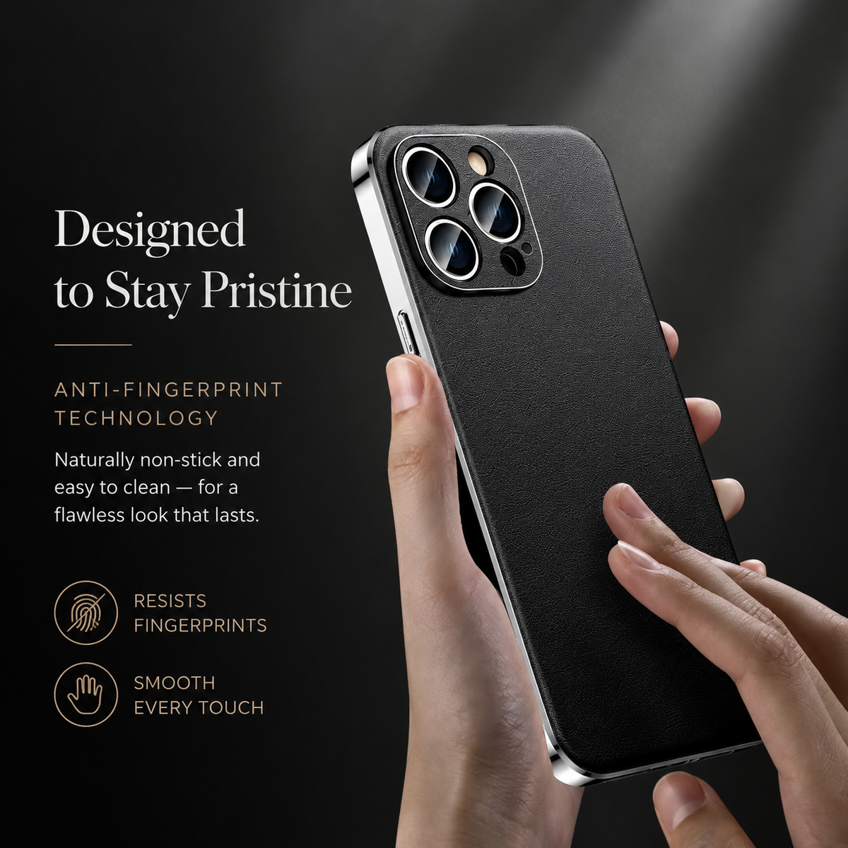 Premium iPhone Case Genuine Cowhide Leather Cover Plating Frame Full Camera Lens Protection Slim Durable Design