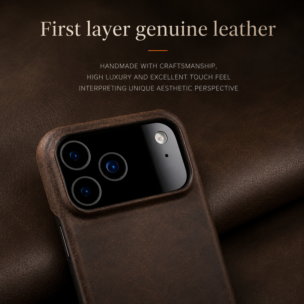 Premium iPhone Case Genuine Cowhide Leather Pull Up Cover Retro Magnetic MagSafe Shockproof Full Back Protection