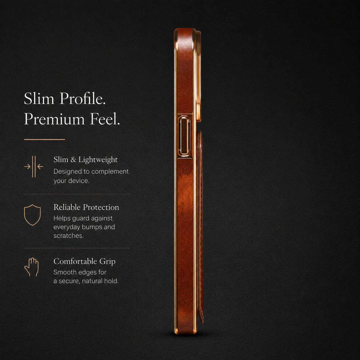 Premium iPhone Case Genuine Cowhide Leather Wallet Cover Magnetic Card Holder Full Body Protection Slim Design
