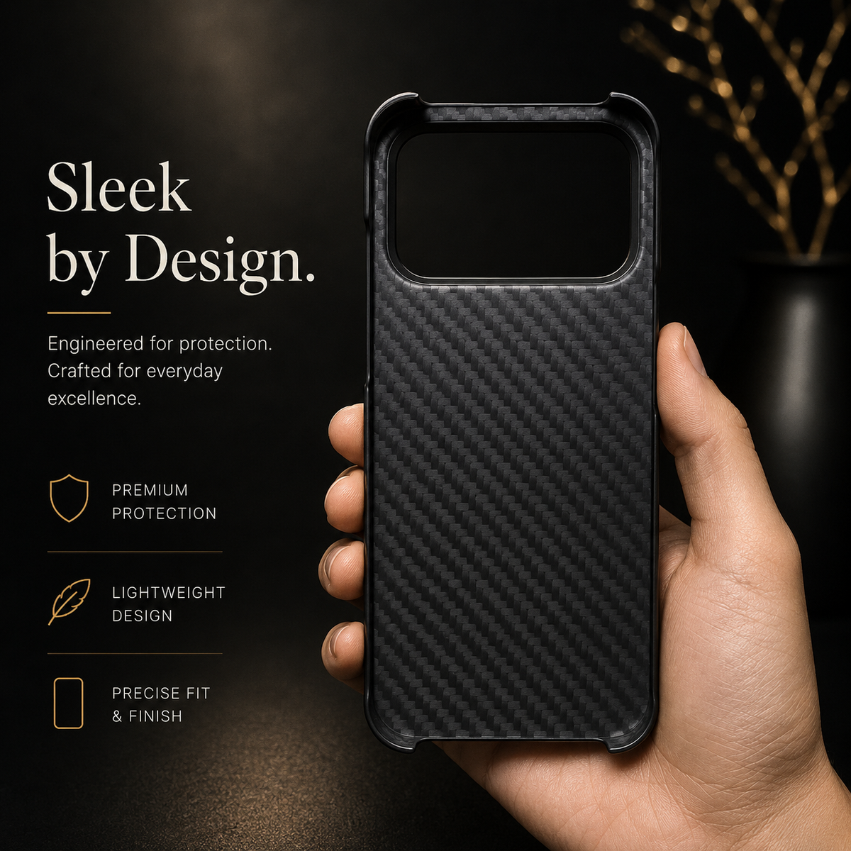 Premium iPhone Case Genuine Forged Carbon Fiber Lightweight Slim Business Cover Anti Fingerprint Non Slip Shockproof Protective Case