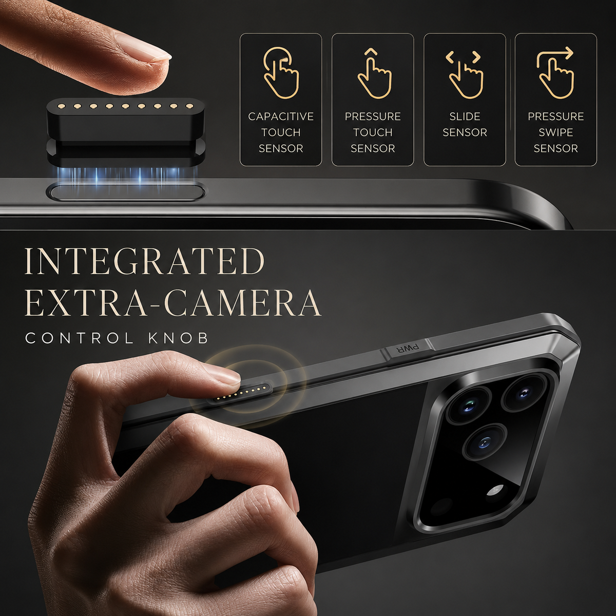 Premium iPhone Case Heavy Duty Metal Protective Cover with Built In Glass Screen Protector Shockproof TPU PC Rugged Design