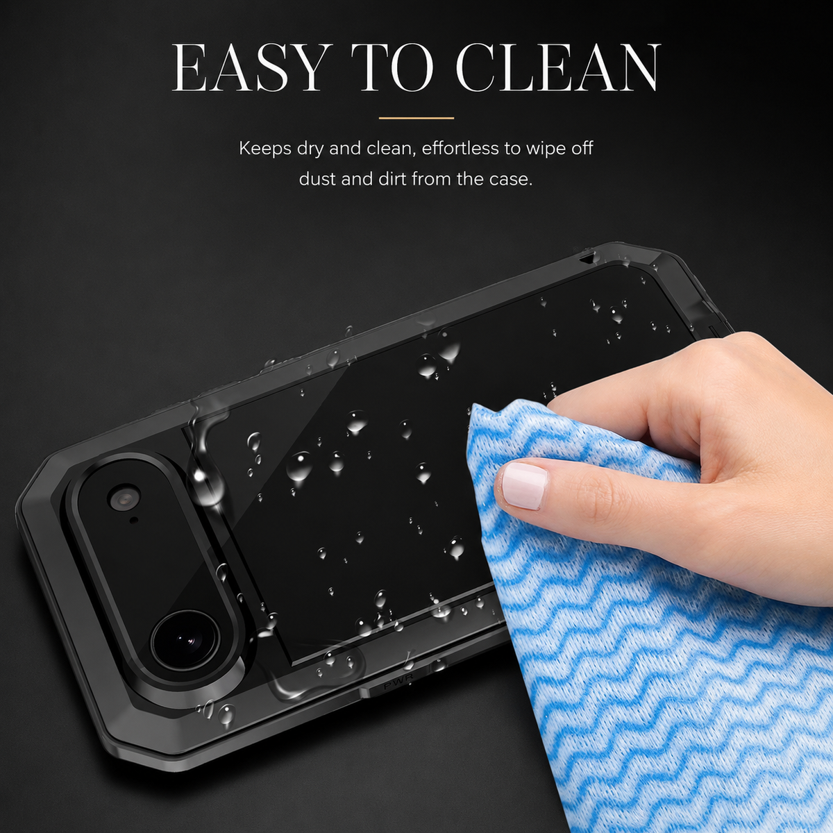 Premium iPhone Case Heavy Duty Metal Protective Cover with Built In Glass Screen Protector Shockproof TPU PC Rugged Design