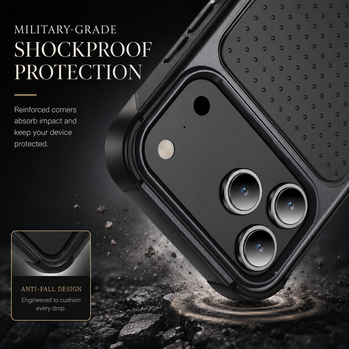 Premium iPhone Case Hybrid Armor Shockproof Magnetic Rugged Non Slip Protective Wallet Cover with Built In Stand
