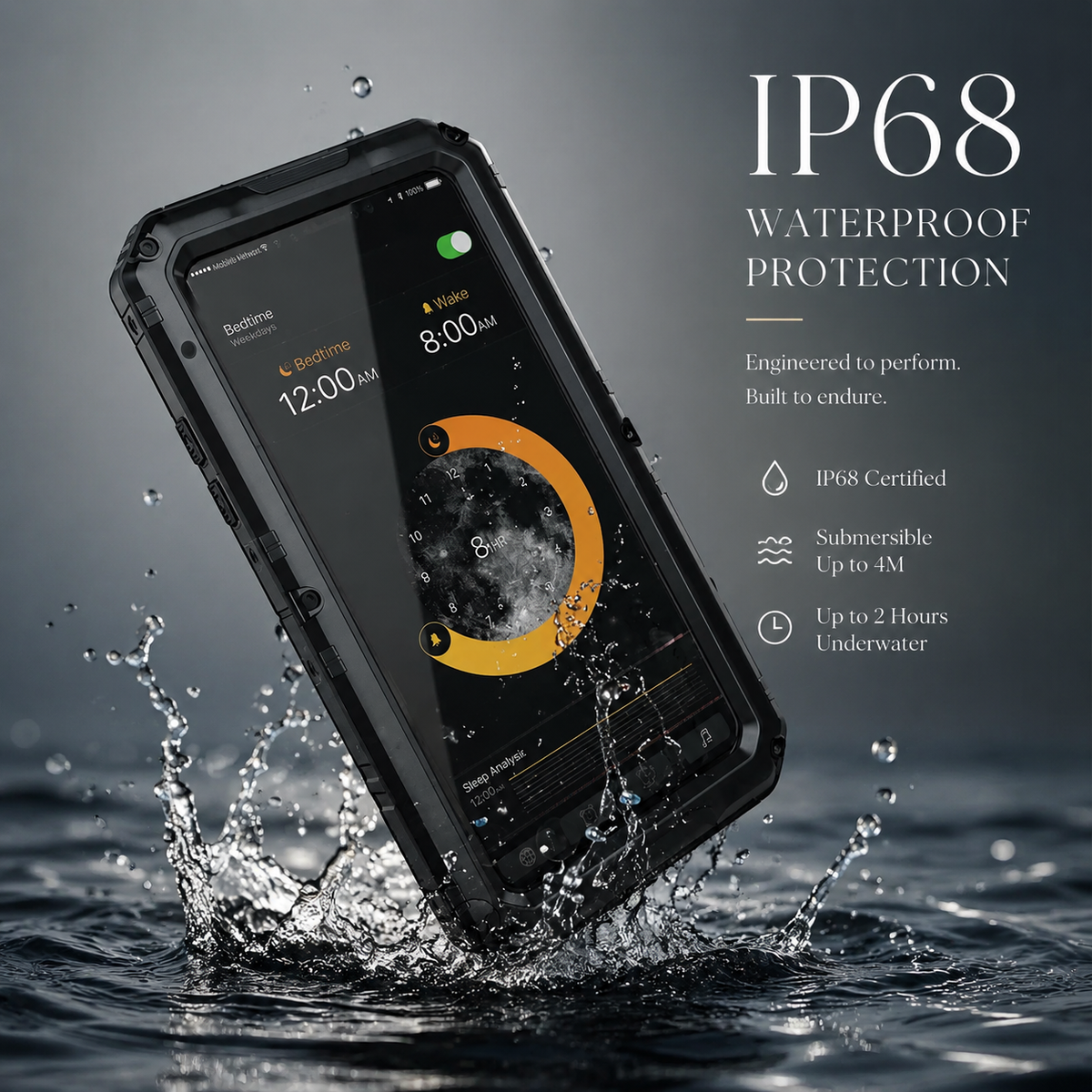 Premium iPhone Case IP68 Waterproof Aluminum Armor Cover MagSafe Compatible Shockproof Full Body Protection