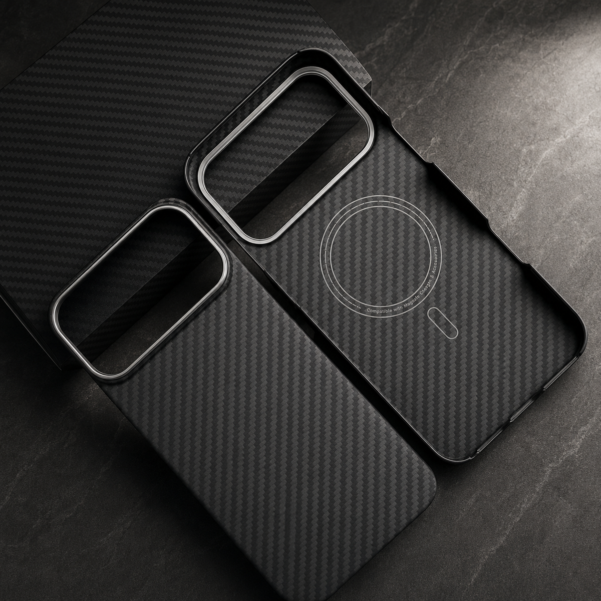 Premium iPhone Case Kevlar Aramid Carbon Fiber MagSafe Compatible Ultra Thin Full Coverage Protective Cover