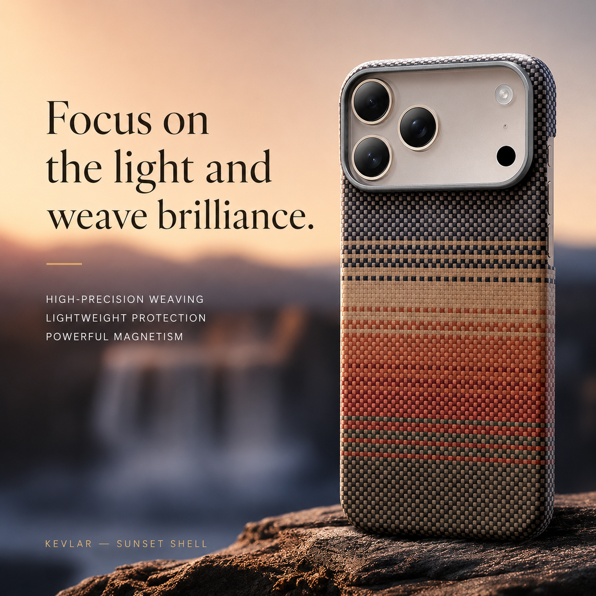 Premium iPhone Case Kevlar Aramid Carbon Fiber MagSafe Compatible Ultra Thin Full Coverage Protective Cover