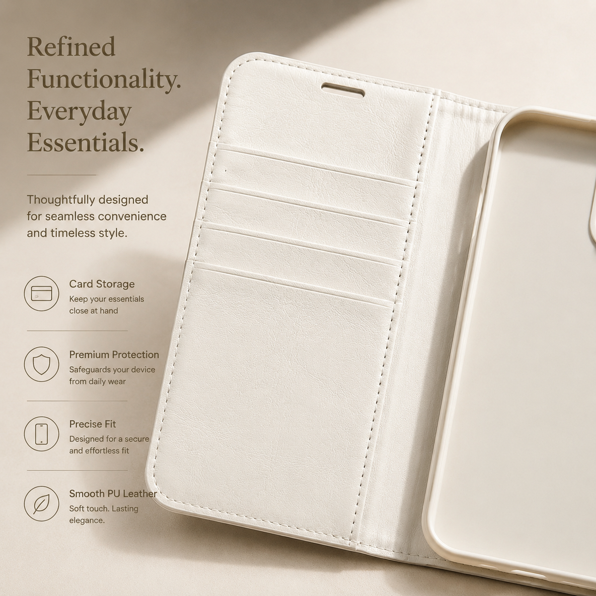 Premium iPhone Case Leather Flip Wallet Cover Magnetic Card Holder Shockproof Protective Full Coverage