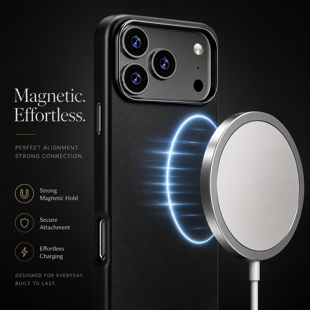Premium iPhone Case Leather Magnetic Cover MagSafe Charging Full Protection Anti Fingerprint Protective Design