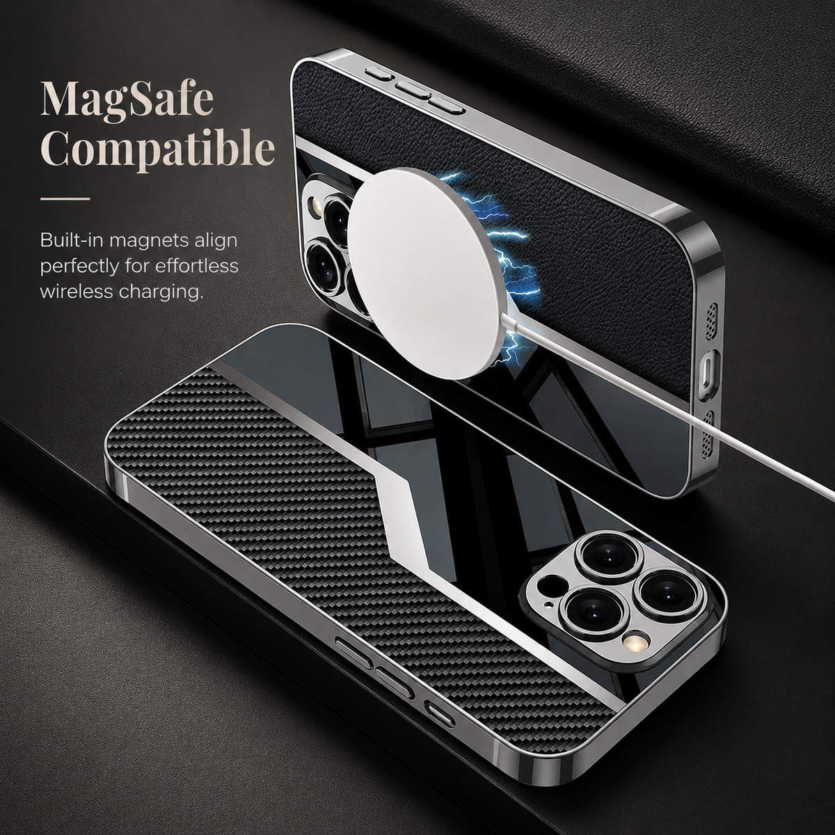 Premium iPhone Case Leather Plating Cover Soft TPU Shockproof Anti Scratch Camera Lens Protection Case
