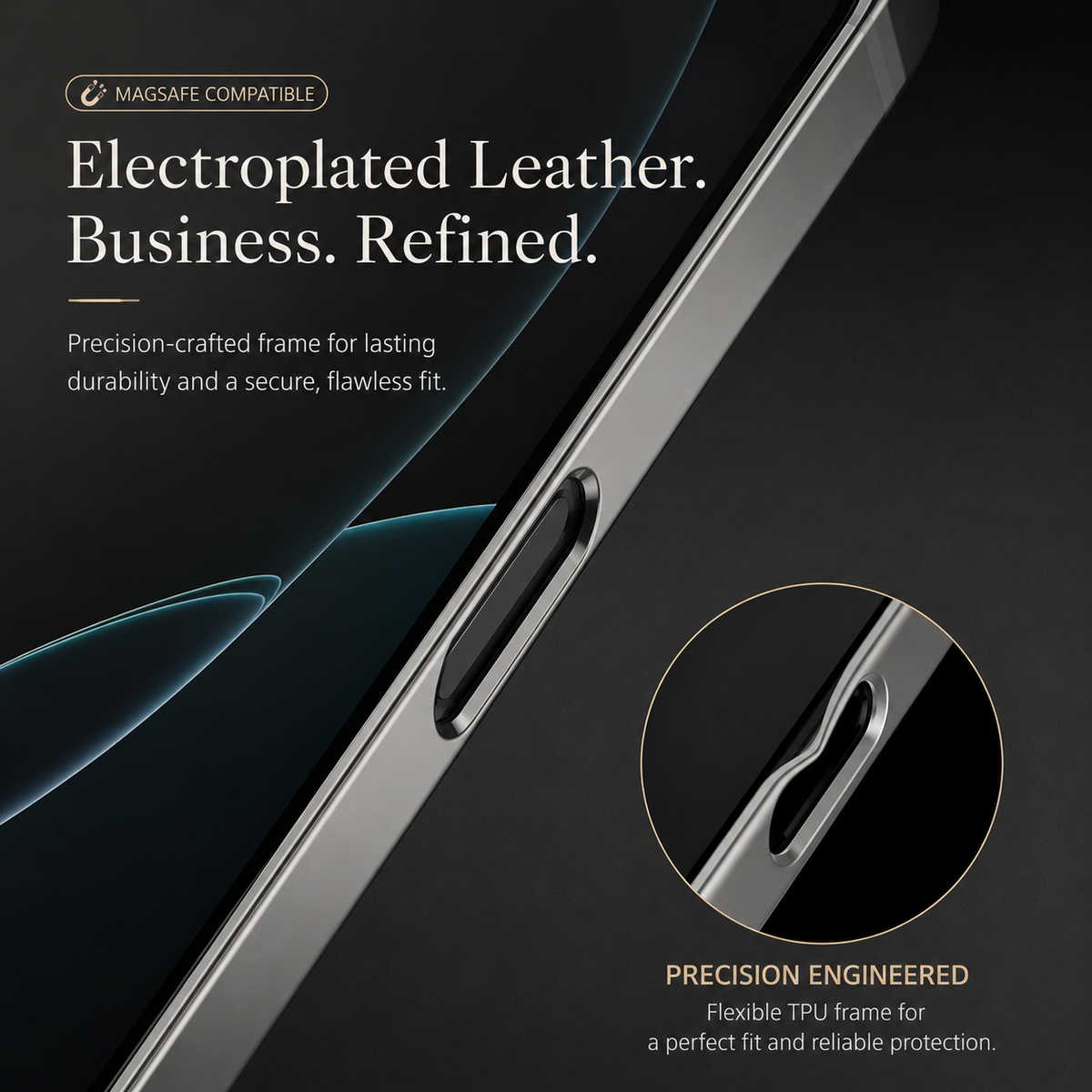 Premium iPhone Case Leather Plating Cover Soft TPU Shockproof Anti Scratch Camera Lens Protection Case