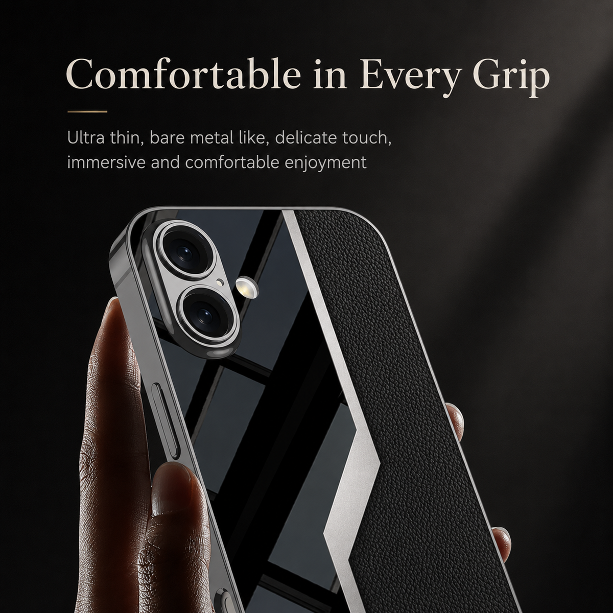 Premium iPhone Case Leather Plating Cover Soft TPU Shockproof Anti Scratch Camera Lens Protection Case