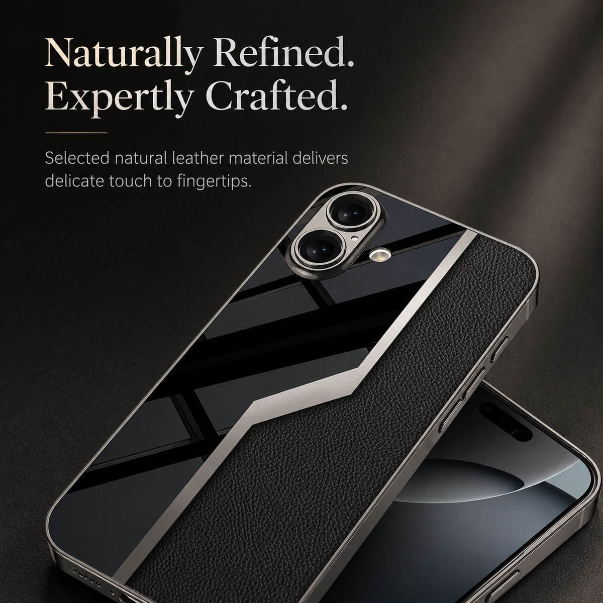 Premium iPhone Case Leather Plating Cover Soft TPU Shockproof Anti Scratch Camera Lens Protection Case