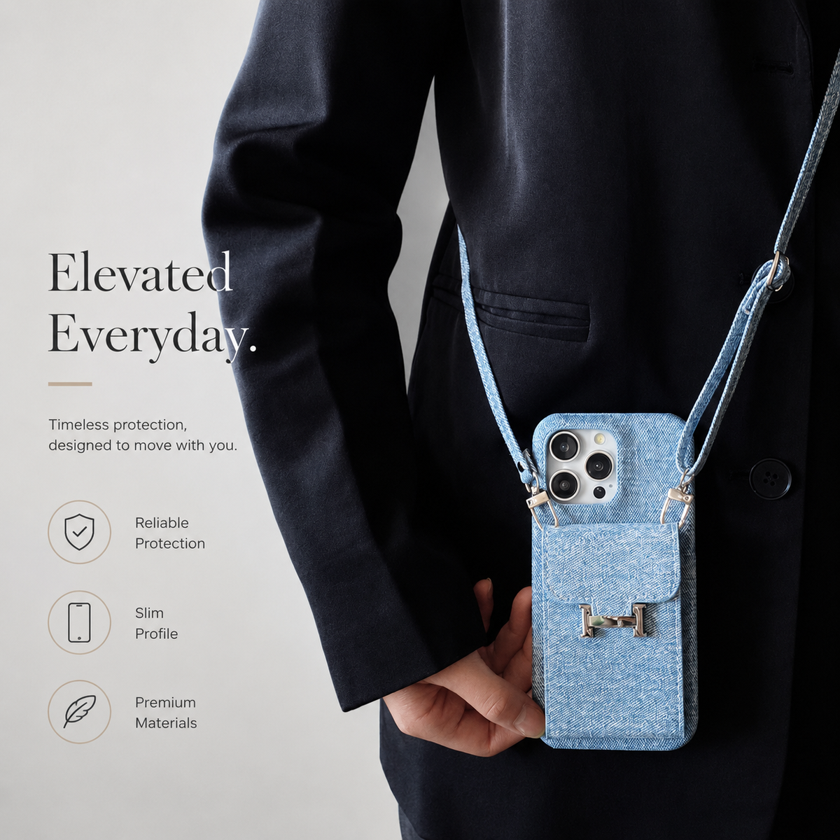 Premium iPhone Case Leather Wallet Crossbody Flip Cover PU Leather Card Pocket Shockproof Full Protection