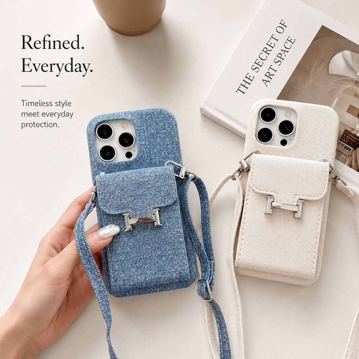 Premium iPhone Case Leather Wallet Crossbody Flip Cover PU Leather Card Pocket Shockproof Full Protection
