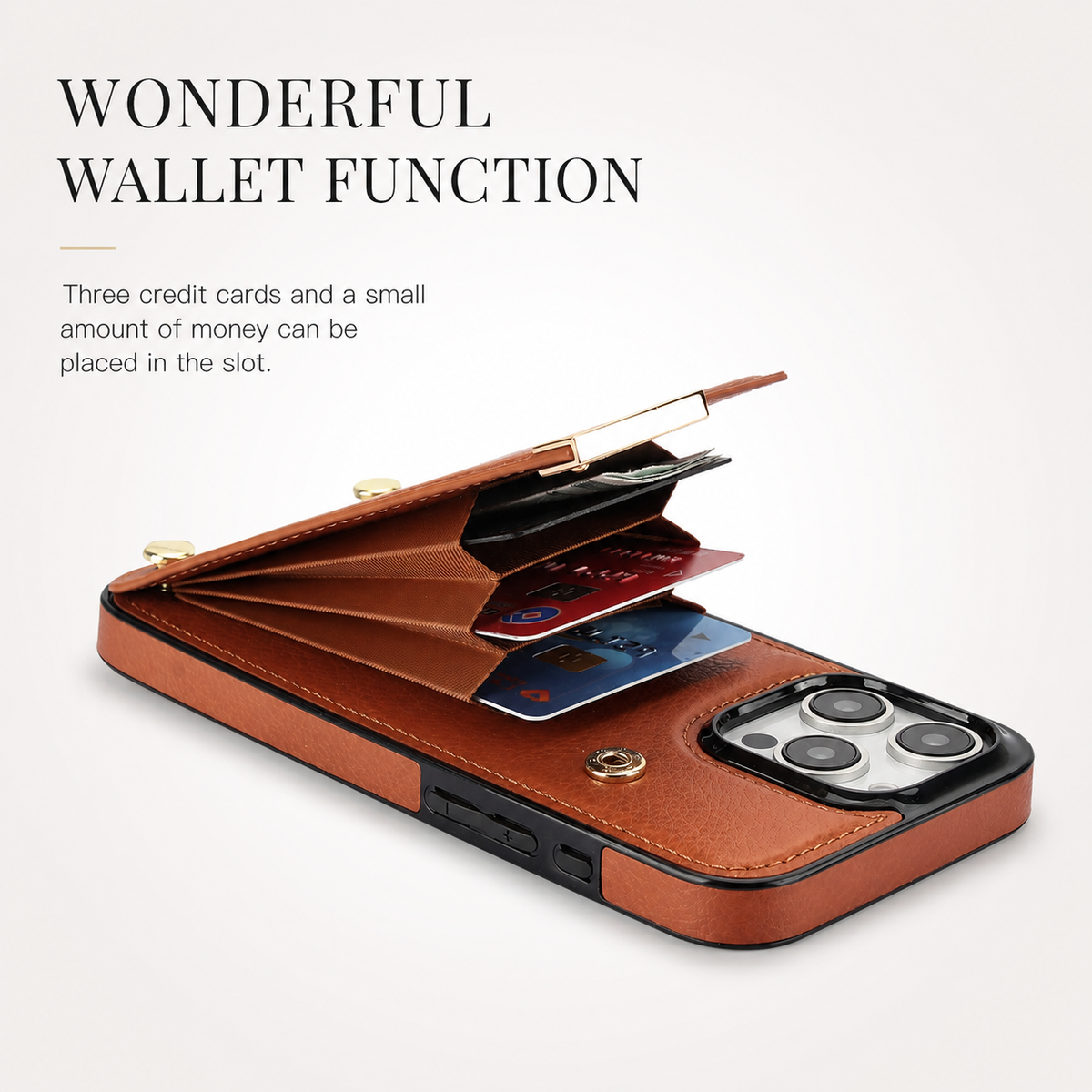 Premium iPhone Case Leather Wallet Flip Cover Card Holder Secure Pocket Shockproof Full Protection