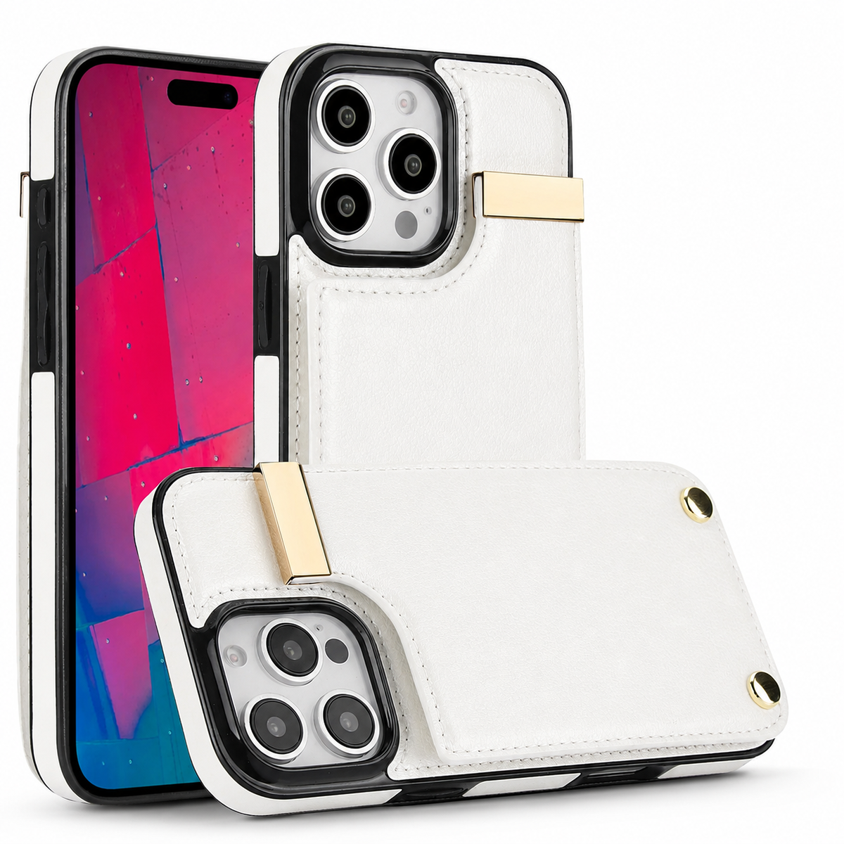 Premium iPhone Case Leather Wallet Flip Cover Card Holder Secure Pocket Shockproof Full Protection