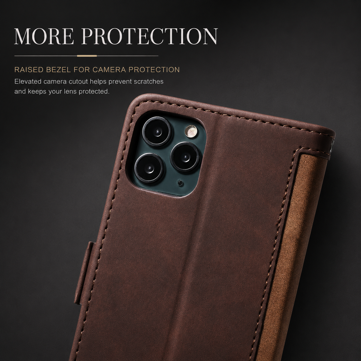 Premium iPhone Case Leather Wallet Flip Cover Card Slots Magnetic Closure Full Body Protection