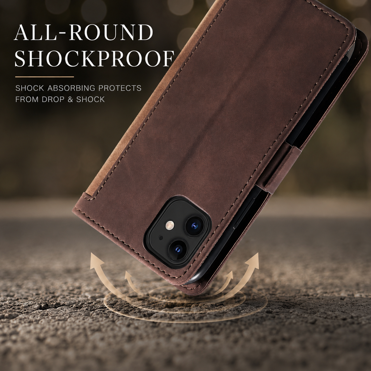 Premium iPhone Case Leather Wallet Flip Cover Card Slots Magnetic Closure Full Body Protection