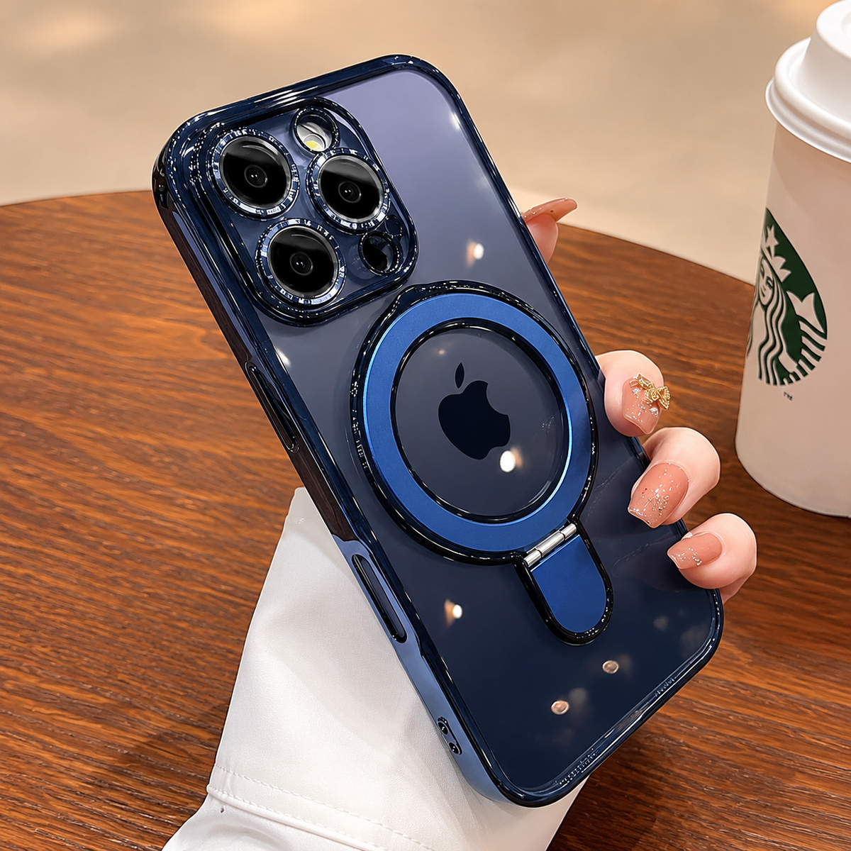 Premium iPhone Case MagSafe Clear Acrylic Cover Magnetic Stand Holder Shockproof Anti Fingerprint Lens Protection