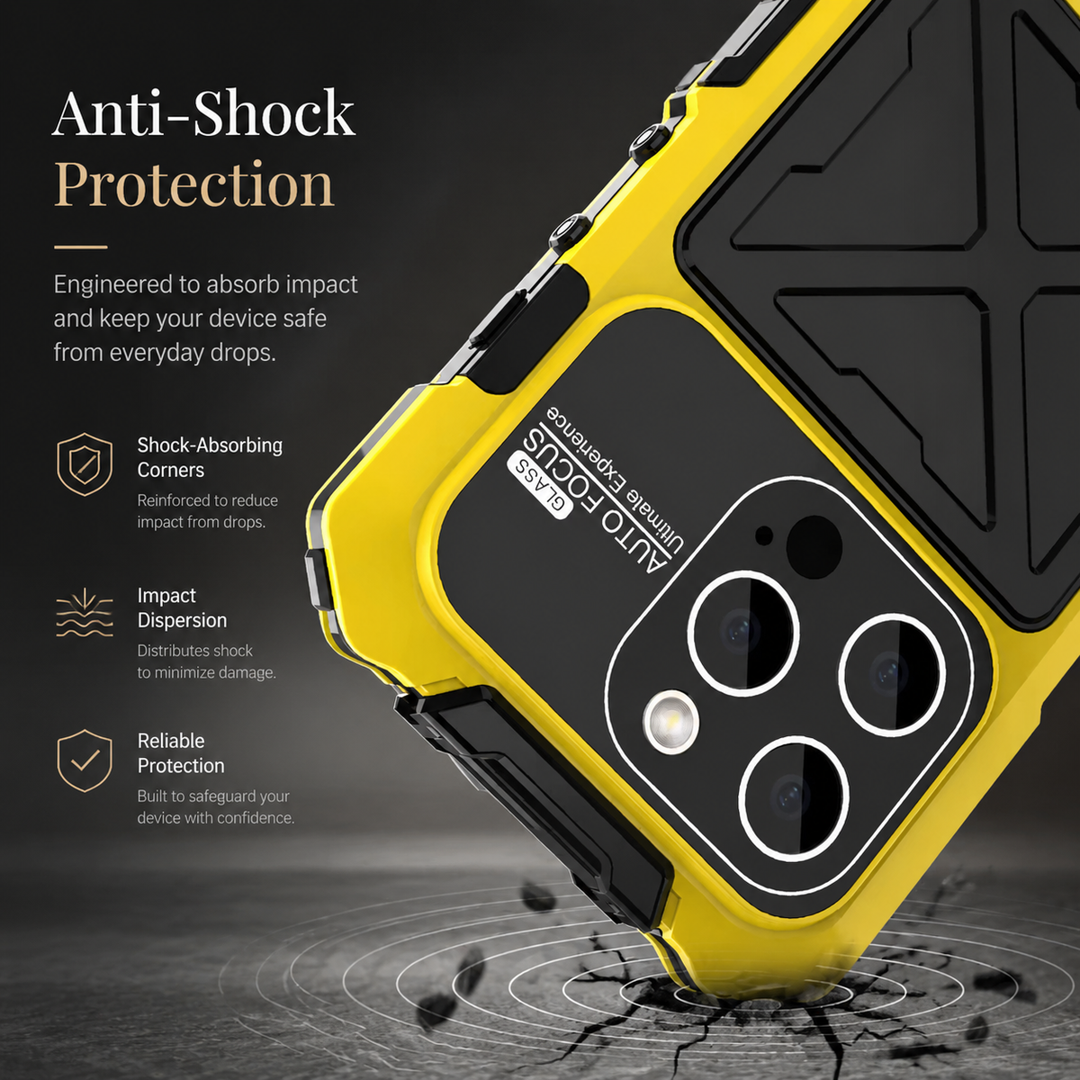 Premium iPhone Case MagSafe Compatible 360 Metal Lock Cover Dual Tempered Glass Full Body Protection