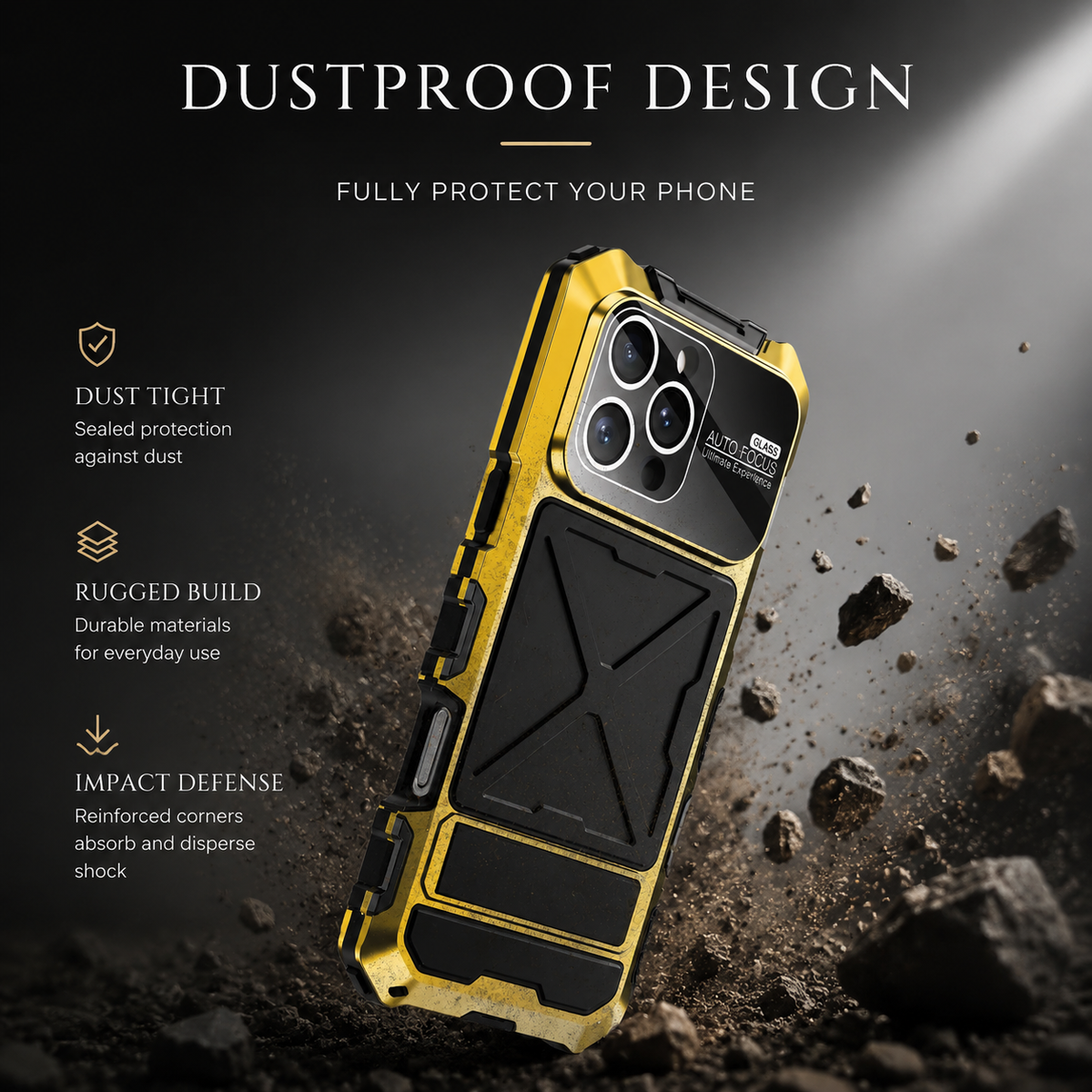 Premium iPhone Case MagSafe Compatible 360 Metal Lock Cover Dual Tempered Glass Full Body Protection