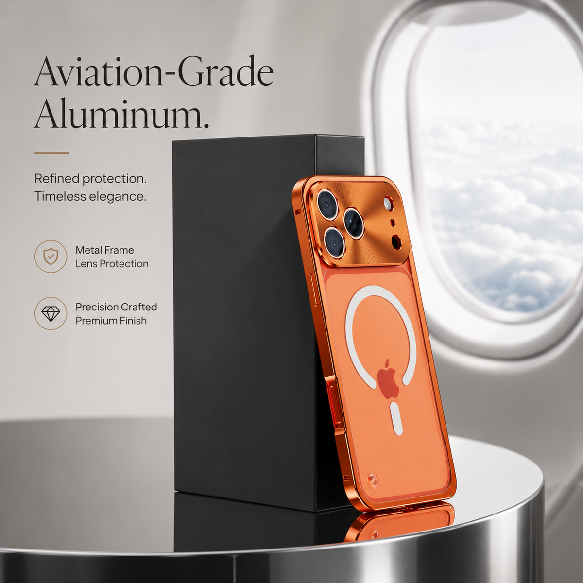 Premium iPhone Case MagSafe Compatible Aluminum Alloy Bumper Cover Matte Transparent Back Shockproof Camera Lens Protection