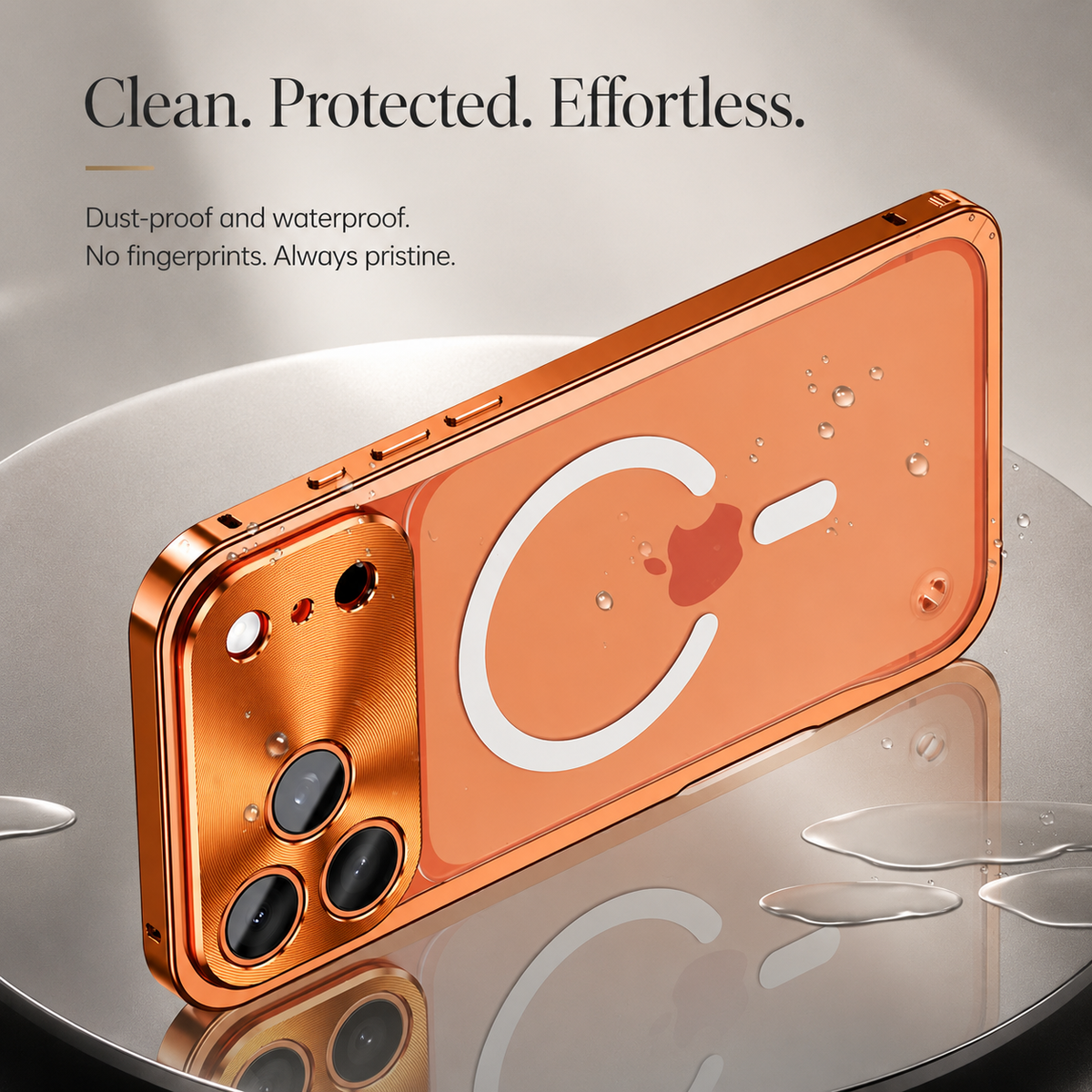 Premium iPhone Case MagSafe Compatible Aluminum Alloy Bumper Cover Matte Transparent Back Shockproof Camera Lens Protection